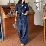 Zingj Chic Temperament Suit Female Summer New Short-Sleeved Shirt Floor Jeans Pants Casual Two