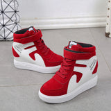 New Korean Version Of The Fashion Magic Stick Thick Soles Of High-Pine Cake Shoes High-Top Shoes Color Frosted Leather Casual