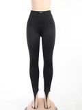Basic Women Letter Print Leggings High Waist Stretchy Fitness Sexy Fashion Yoga Casual All-Match Solid Stirrup