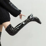 Zingj Boots Female Autumn Winter New Leg Boots Female Over The Knee Thick Heel High Heel Square Head Soft Skin Face Super Long Thigh High Heel Boots-Outfit