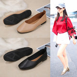 Chunsen Female Flat-Soled Square-Headed Single Shoes Two Shallow-Mouthed Pregnant Grandmother Shoes Retro Semi-Dragging Fairy Lazy
