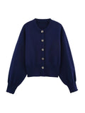 Women's Clothing 2025 Spring New Flower Button Decoration Knitted Shirt Skirt