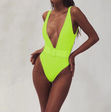 Piece Swimsuit 2021 Sexy Deep-V Swimwear Women Swimsuit Cut Out Bathing Suits Beach Wear Swim Maillot de Bain