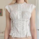 Cap Sleeve Lace Up