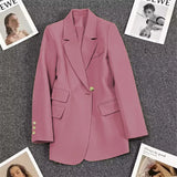 Zingj Spring And Autumn New Pink Suit Jacket Female A Button Casual Temperament Small Spring Suit