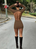 Cut Out Backless Sweater Midi Dress- Outfit