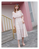 Zingj Chiffon Dress Summer Dress Slim And Fresh Medium And Long Women Open Shoulder Beach
