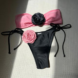 2024 Color Rose Brae With Drawstring Strap Split Swimsuit
