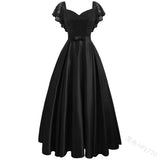 Burgundy Party Dress Floral Lace Long Women Short Sleeve Ruffle Elegant Red Blue Black Casual Maxi Date Satin