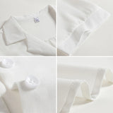 Blouse Shirt For Women Fashion Short Sleeve V Neck Casual Office Lady White Shirts Tops Japan Korean Style