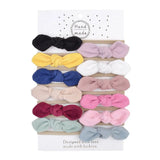 Set Floral Bows Solid Baby Headbands Dot Bowknot Elastic Cotton Hair Bands For Girls Nylon Princess Turban Hair