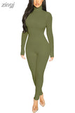 Fashion Casual Black Workout Bodycon Jumpsuits Women Rompers Long Sleeve Sporty One Piece Active Wear Jumpsuit