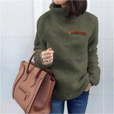 Sweaters Pullover Women's Fashion Zipper Turtleneck