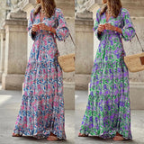 937 Spot Women's Wear Fall 2025 New Fashion V-Neck Long Sleeve Medium Long Bohemian