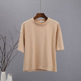 Summer 100% Cotton Sets Women 2022 New Casual Loose Two Pieces Short Sleeve T Shirts and High Waist Short Pants
