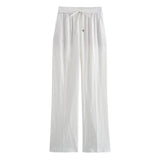 Straight Trousers 2025 Spring And Summer Tice With Tight High Waist Leisure Loose Broad Legs Trousers