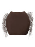 Furry Solid Women's Skirt Fall High Waist Casual Sexy Streetwear Harajuku Club Slim Female Classic Y2K New Skirts