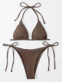 2023 New Sexy Three-Point Small Pit Strip Split Swimsuit Bikini