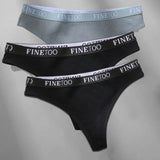 3PCS/Set M-XL Women's Thong Cotton Female Underpants Letter Waist Underwear Sexy Women's Panties Lingerie Thongs