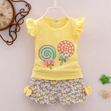 Pieces Cotton Girls Clothing Sets Summer Vest Sleeveless Children Sets Fashion Girls Clothes Suit Casual Floral Outfits
