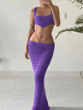 Crochet Knit Skirt Set- Outfit