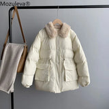 2022 Winter Women Thicken Cotton Jackets Korean Fur Collar Puffer Parkas Female High-Quality Warm Loose Wild