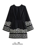 Spring New Women's Loose Thin And Freg Embroidery Dress Style Three-Dimensional