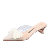 Baotou Half Slippers Female Summer Outside Wear Fashion Good To Match The 2025 New Fairy Wind Bow Black