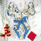 Sexy One Piece Swimsuit Women Swimwear Push Up Monokini Ruffle Swim Suit Bathing Suit Summer Beach Wear