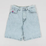 Shorts Men's Hip-Hop Rap Harajuku Style Casual Vintage Denim Shorts Mid-Waist Basketball