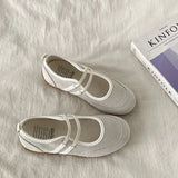 Version Of The Color Double Bouquet Single Shoe 2025 Autumn New Retro Round Head Mary Jane Shoes Flat Bottom Shallow Casual