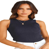 Zingj Knit Vest Female 2024 Summer New Solid Color Slim Inner Matching Top-Outfit