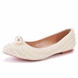 Cm Fine Tip Single Shoe Pointy Shoes Large Size Women's Shoes Pearl Wedding Shoes Wedding Shoes Dinner Women's