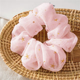 Star Chiffon Hair Scrunchies Women Elastic Rubber Hair Bands Girl Ponytail Holder Hair Ties Ropes Hair Accessories