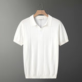 Fashion Knitted T-Shirt Men's Summer Niche Breathable Short-Sleeved POLO Shirt Korean Version Of Loose Half-Sleeved