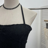 Real Patted Neck Lace Breast Pad Sling Sling Sling Waist Sling Babes Design Feeling Ribbon Mid-Long Blouse