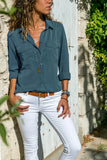 2020 Spring Autumn Fashion Lapel Long Sleeve Women's Buttons Shirt Casual Loose Solid Pocket Ladies Shirt Tops Plus