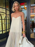 Mesh Patchwork Floor Length Maxi Dress Women Loose Backless Sleeveless Long Robes 2024 New Fashion Lady Party Evening