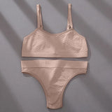 Women Seamless Bra Set Sexy Jacquard Low Waist Panties Wire Free Bralette Lingerie Brassiere Soft Female Underwear Set
