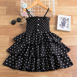 Fancy Pretty Girl Colorful Dots Dress Birthday Party Princess Dress Lace Ball Gown Elegant Dress Casual Dress Size