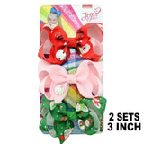 Pieces/Set JoJo Bows Jojo Siwa Rainbow Printed Knot Ribbon Bow For Girls Handmade Boutique Hair Clip Children Hair