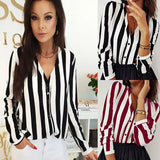 Blouse Women Casual Striped Top Shirts Blouses Female Loose Blusas Autumn Fall Casual Ladies Office Blouses Top