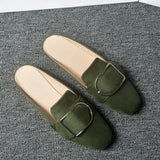 And Autumn New Bag Head Half Slippers Women Flat Bottom Side Of The Casual Lazy Muller Shoes Size