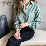 Spring new White Shirt Plus Size 4XL Blouse Casual Loose Women Shirts Fashion Long Sleeve Buttons Women Tops