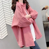 Zingj Shirt Female Autumn New Korean Version Loose Outside Wear Long-Sleeved Jacket Fashion Versatile Shirt Thin Coat-Outfit