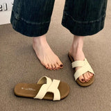 Soft Base Without Tired Feet Cross Word Drag Summer New Fairy Style With Skirt Flat Beach