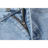 Streetwear Jeans Short Women Summer New Loose Button High Waist Casual Vintage Korean Wide Leg Female Denim