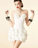 New Red Brao Floral Dress Set Stylish Warm Party