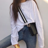 Basic Black T-shirts Long Sleeve Oversized Harajuku Korean Fashion Hippie White T Shirt Female Solid Solor Harajuku