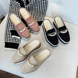 Mm Large Size Sandals Women's Shoes 41 A 42 Summer Fat Feet Ya New Baotou Lazy Shoes Fairy Wind Bead